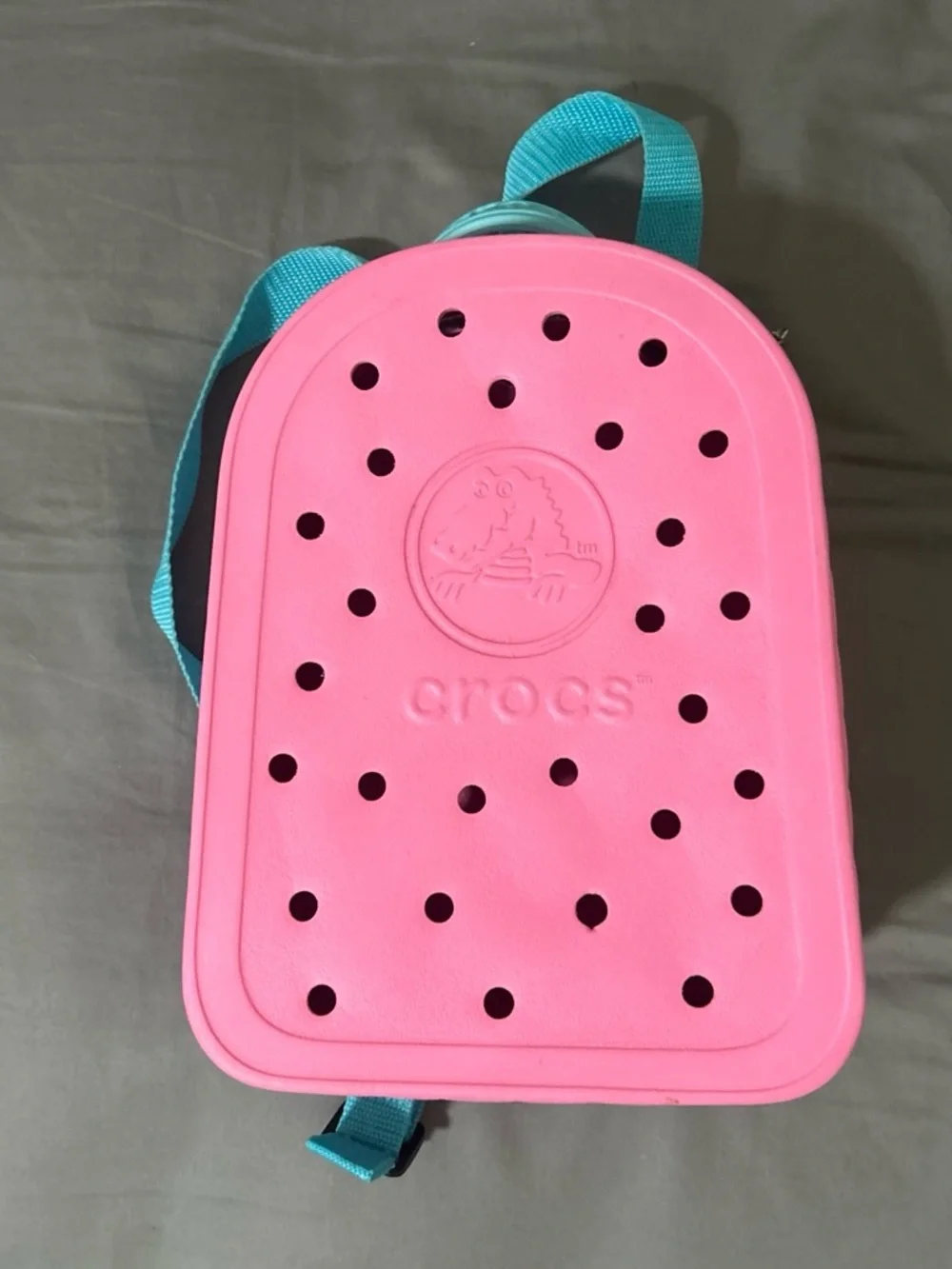Crocs Kids' Pink Backpack with Teal Straps